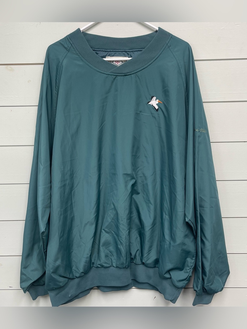 SDI teal windbreaker pullover jacket men's size XL